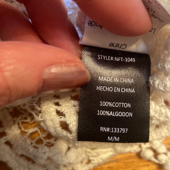 Boho Beach Chic NELLA Fantasia White Crochet Lace Fringe Top Festival Summer - Picture 6 of 8